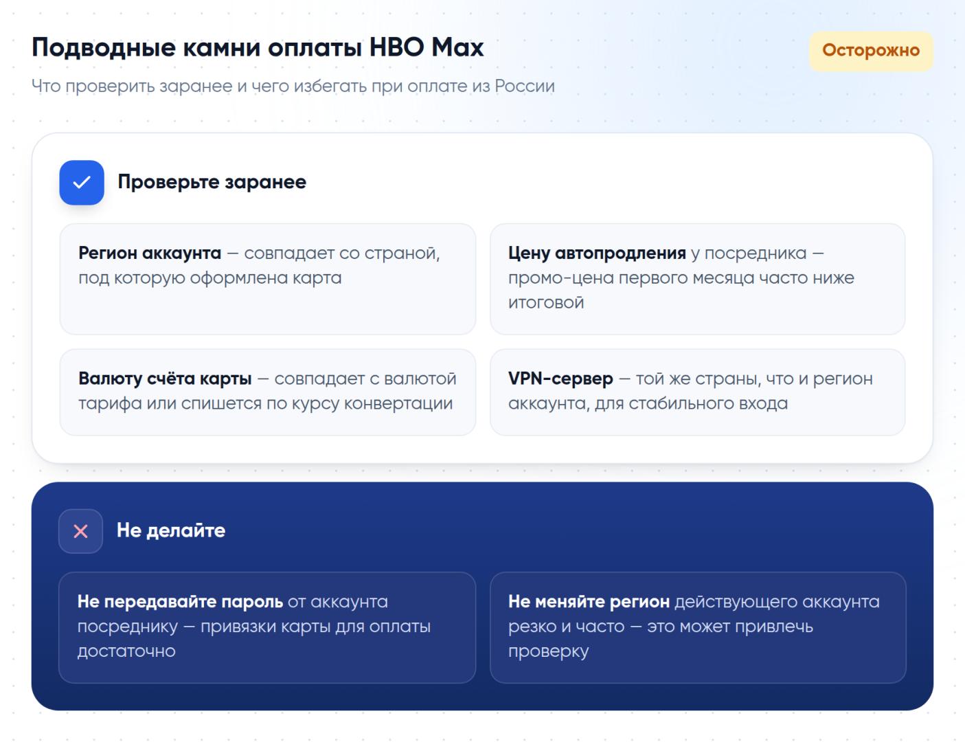 Что проверить перед оплатой HBO Max и каких действий избегать при работе с посредниками.