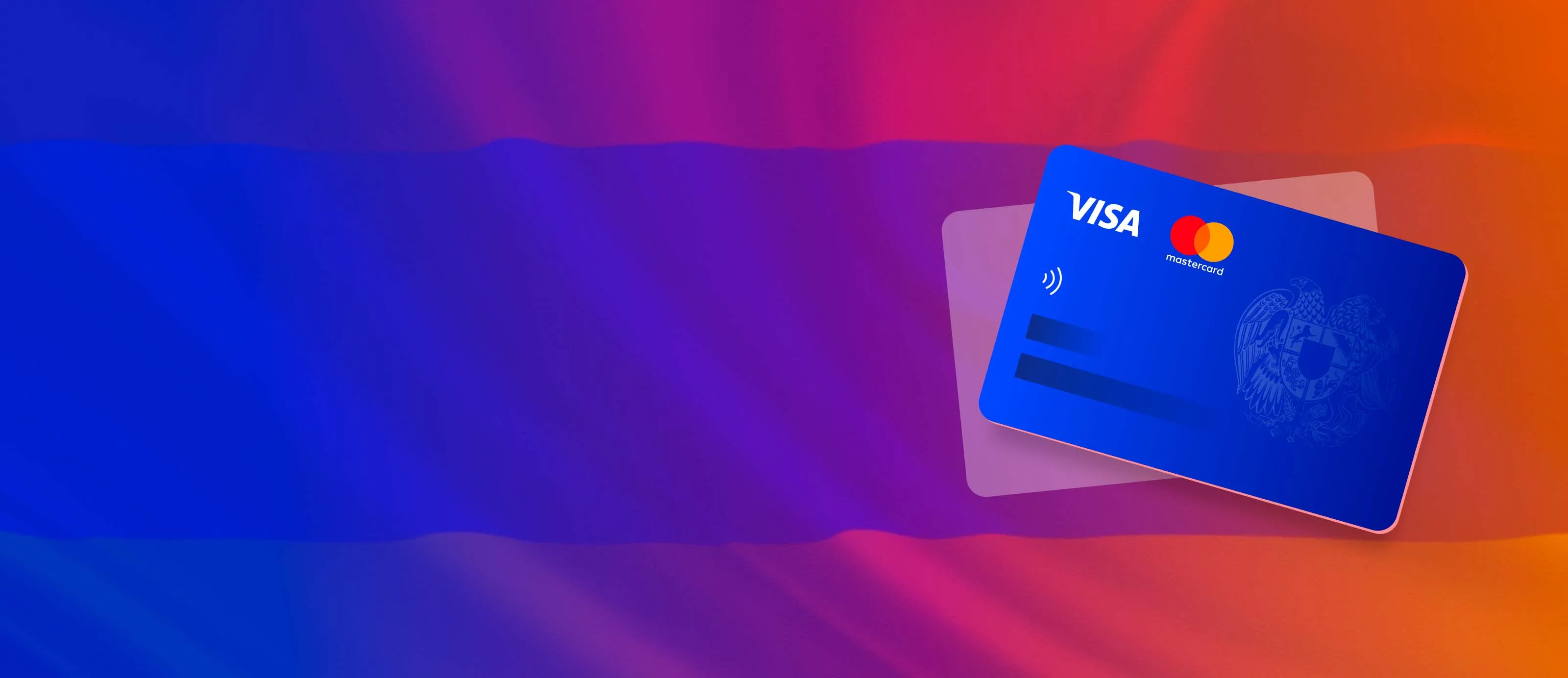 Карта Visa на фоне флага Армении