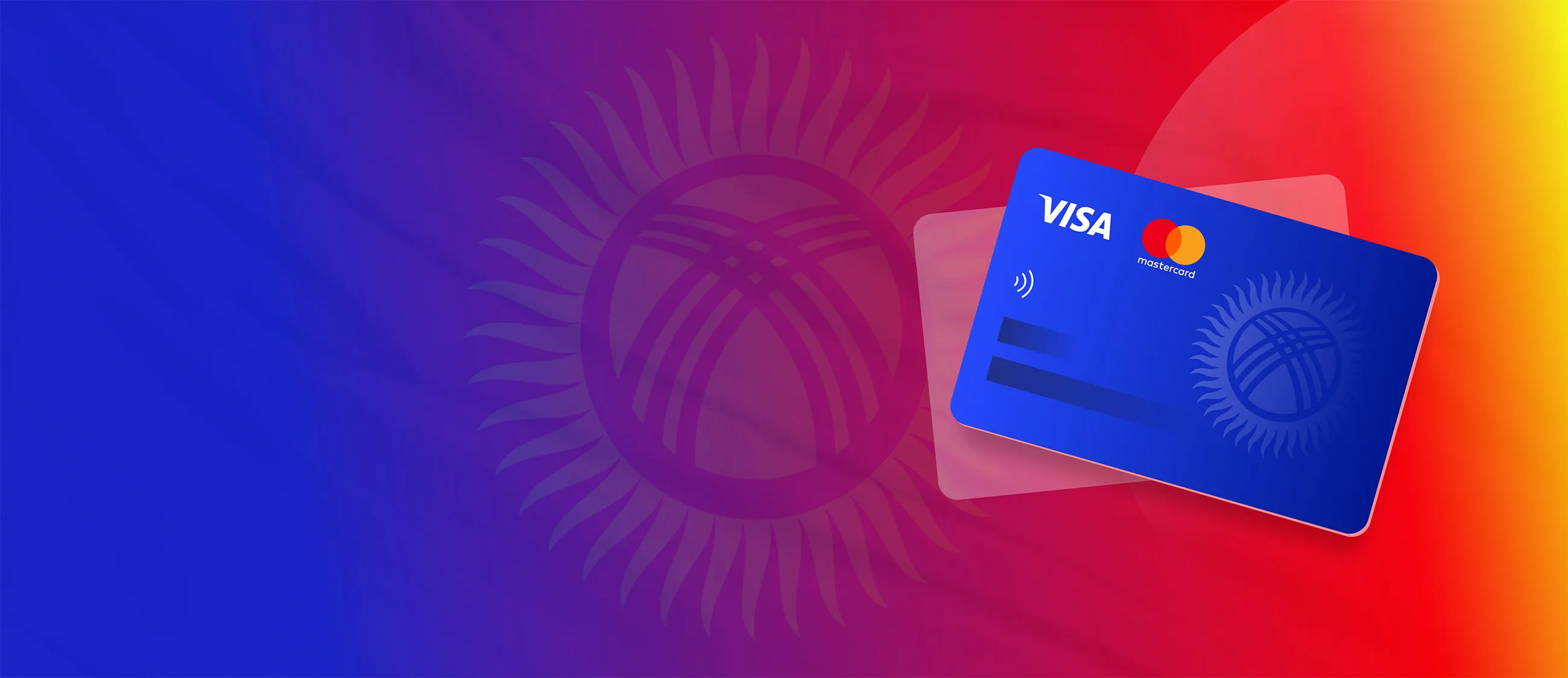 Карта Visa на фоне флага Киргизии